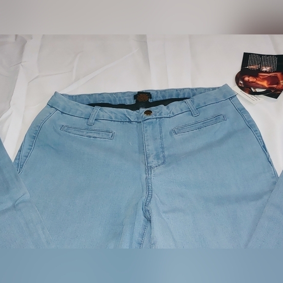 Nwt IMAN Womens Chino style Dress / Casual Pants Jeans Chambray BLUE sz 12 Short - Picture 3 of 4